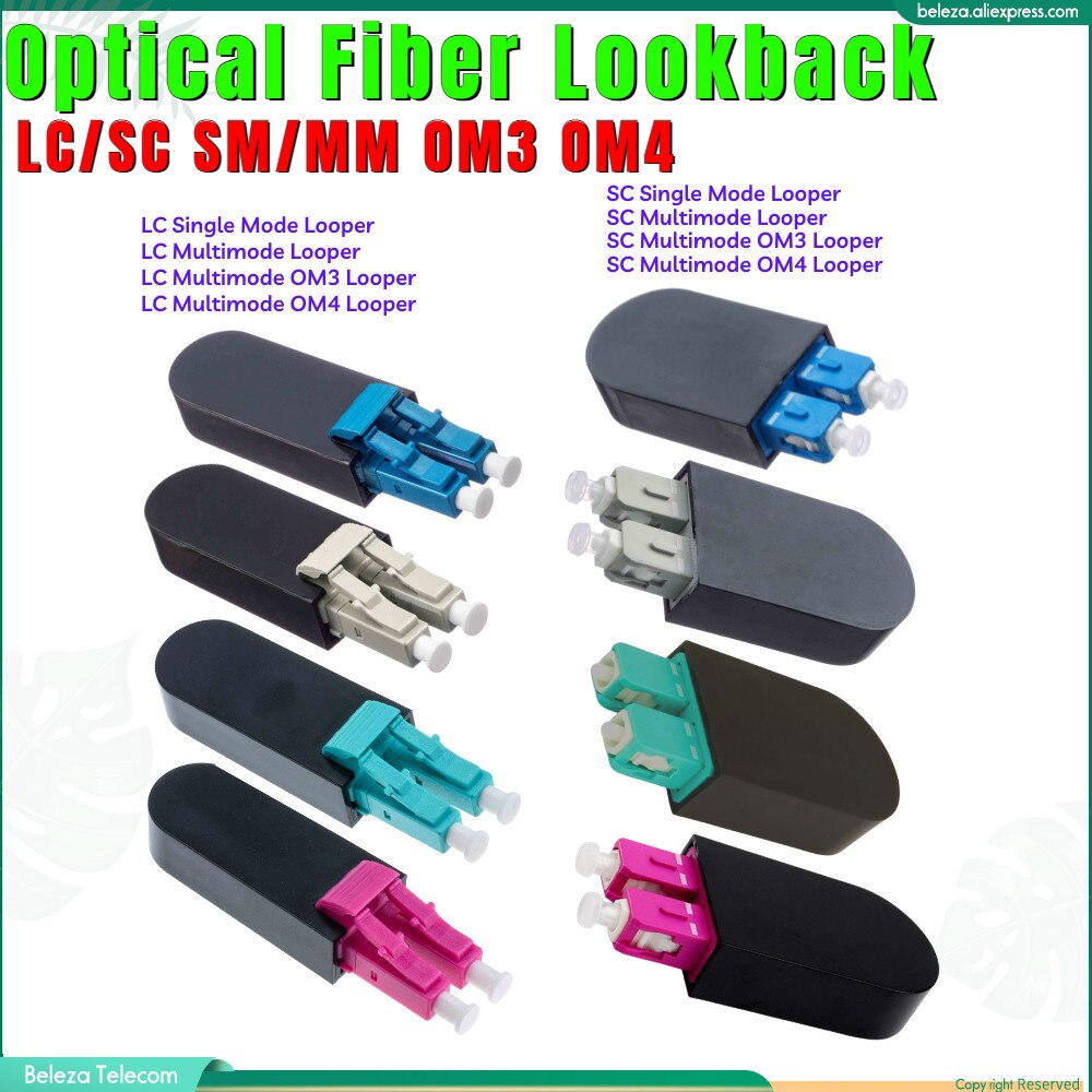 High Quality SC LC UPC Optical Fiber Loopback SM MM Fiber Optic Looper Hybrid Coupler Adapter SM 9/125 Circuiter Converter