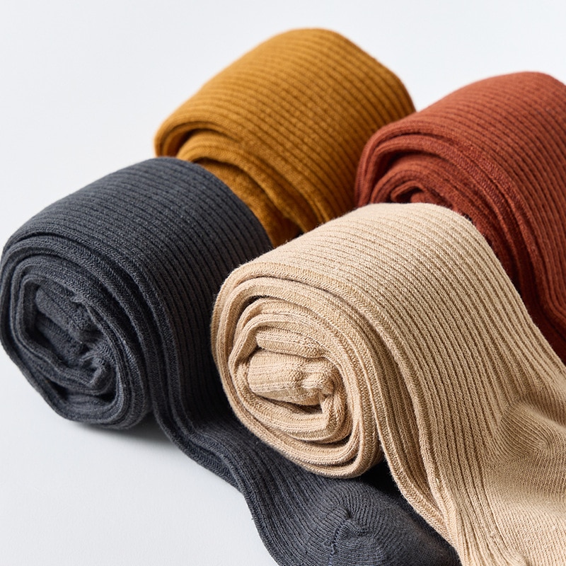 Kids Children Pantyhose Warm Autumn Winter Cotton Girl Tights Solid Color Knitted Baby Tights Leggings Girls Socks 0-6T