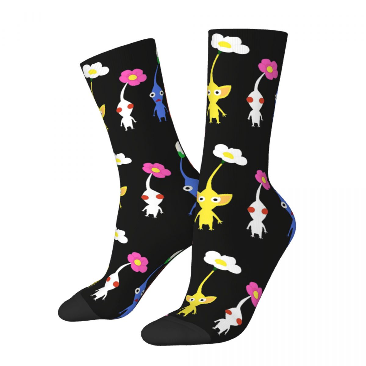 Hip Hop Vintage Cute Pikmin Pattern Crazy Men's Socks Unisex Pikmin Fauna Harajuku Seamless Printed Funny Novelty Happy Soc