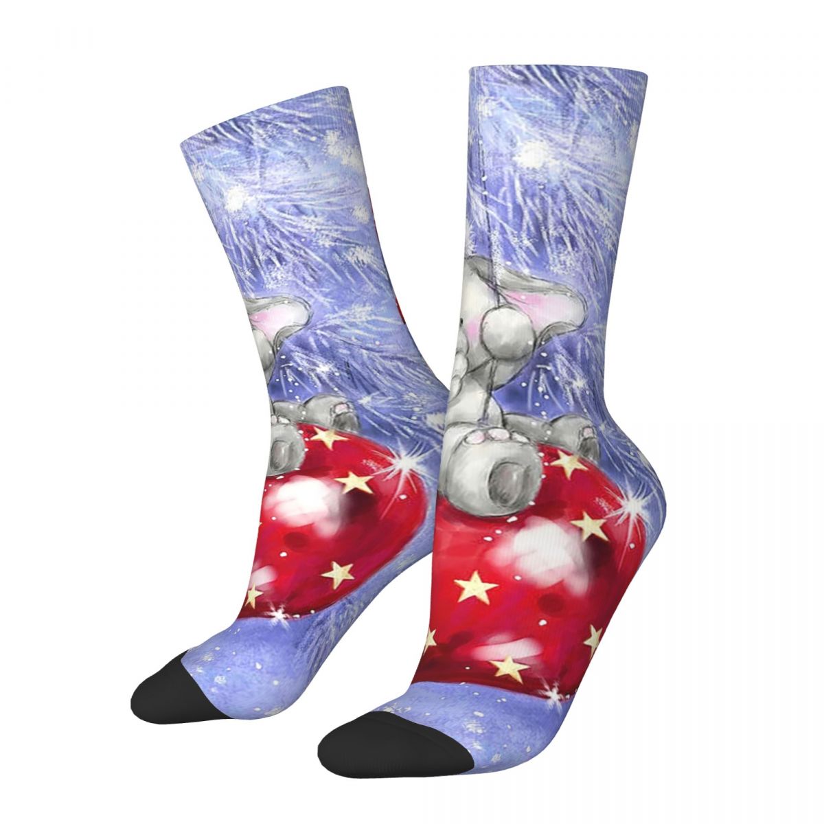 New Male Men Socks Harajuku Christmas Elephant Sock Polyester Tree New Year Skateboard Women's Socks Spring Summer Autumn W