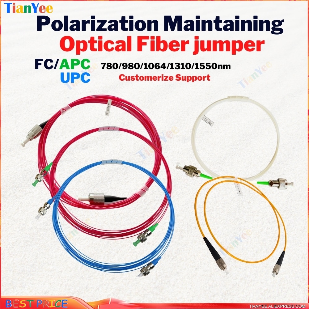 FC APC UPC PM Optical Fiber Jumper HI1060 1064nm Polarization Maintaining Patch Cord for semiconductor laser 1060nm FC/SMA