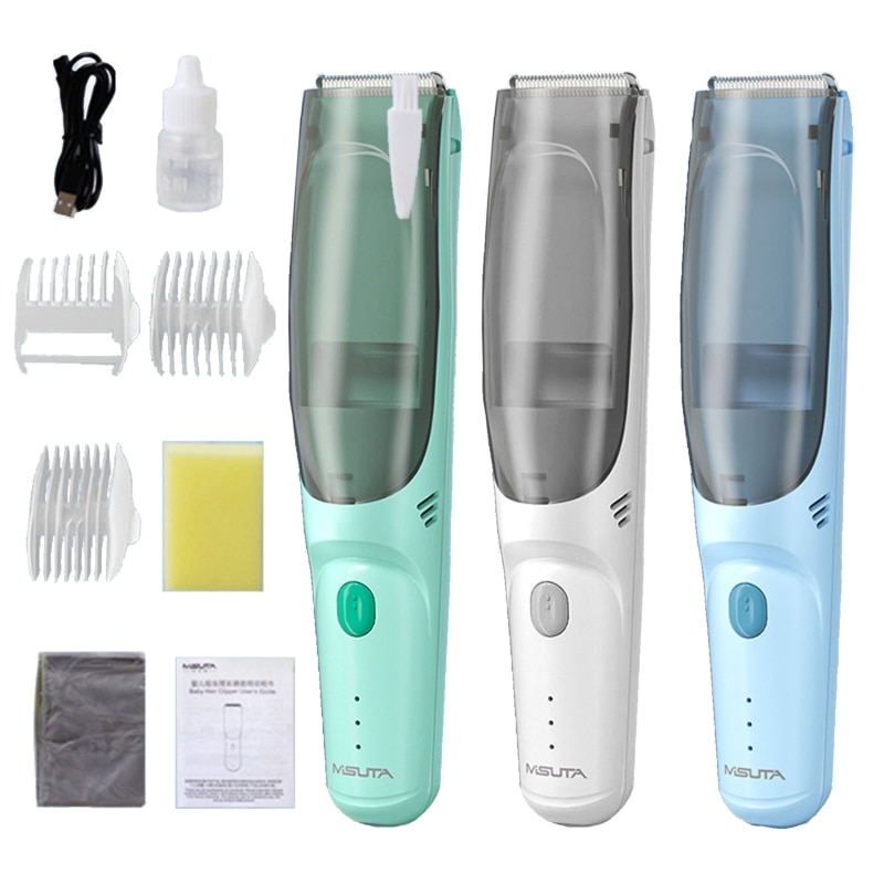 Electric Hair Clipper for Baby Mute Toddler Hair Trimmer with Clippings Storage Box USB Rechargeable Hair Cutting Tool
