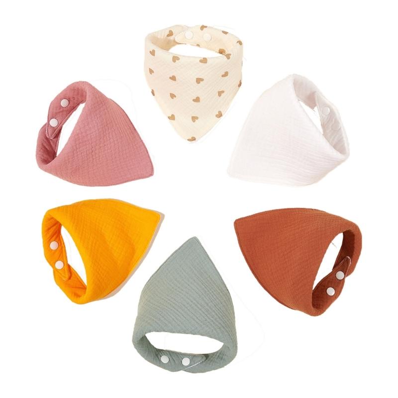 6PCS Infant Burp Cloth Feeding Bibs Baby Boys Girls Saliva Towel Soft Face Cloth