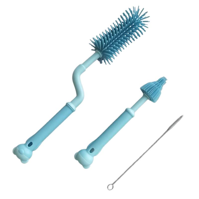 Silicone Cup Brush Cup Scrubber Glass Cleaner Kitchen Cleaning Tool Long Handle Drink Wineglass Bottle Glass Cup Cleaning Brush