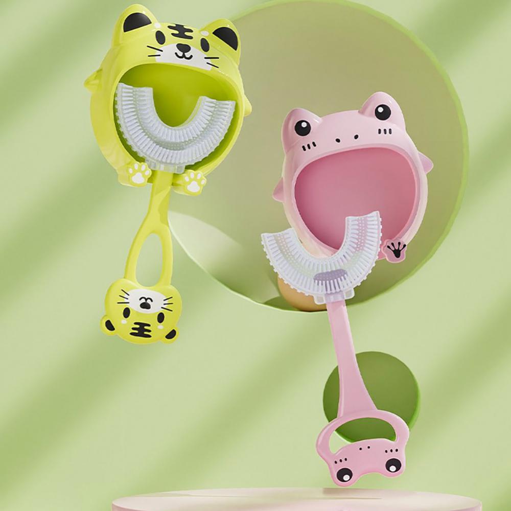 Baby Toothbrush Children 360 Degree U-shaped Children's Teeth Oral Care Cleaning Brush Soft Silicone Toothbrush Baby Items 