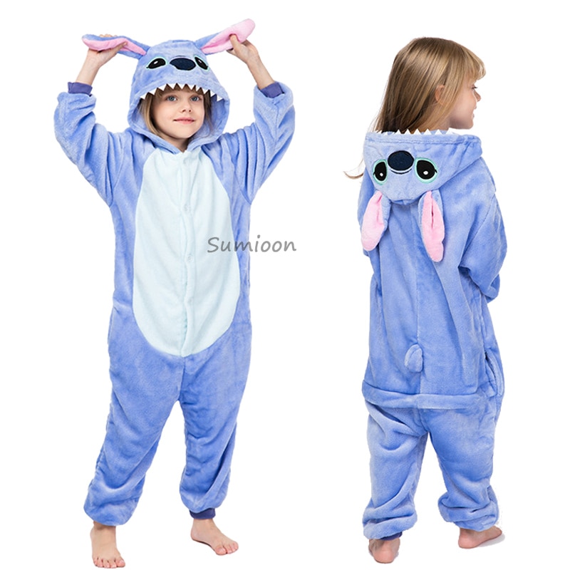 Children Pajamas Kids Baby Girls Boys Stitch Jumpsuits Costume Long Sleeve Children Sleepwear Onesies Pajamas Children Clothing