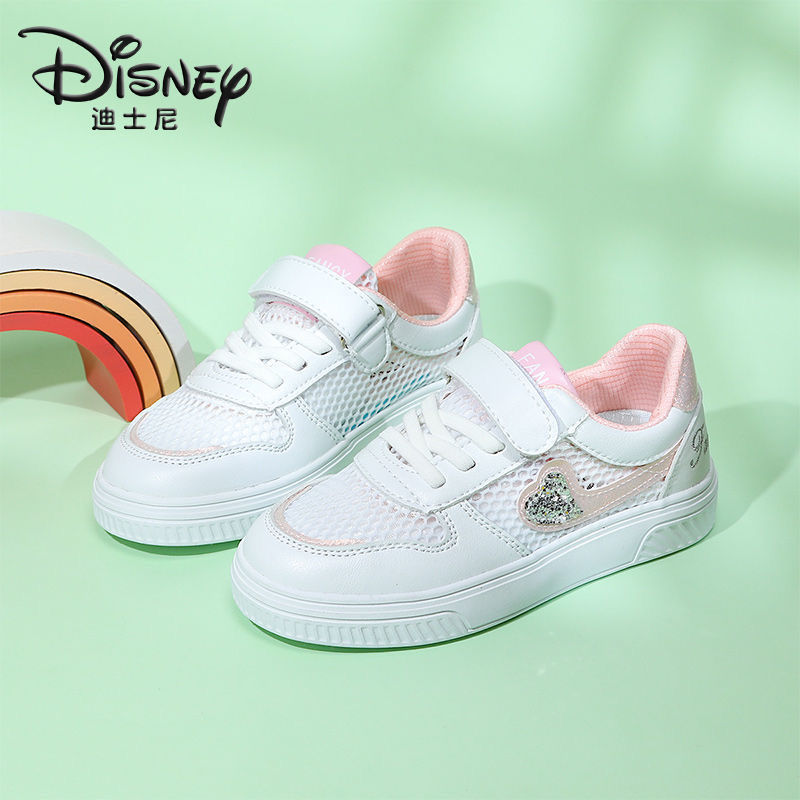 Disney Children's Shoes Girls Shoes 2022 Summer New Breathable Soft Bottom Light Boys Casual Board Shoes Small White Shoes