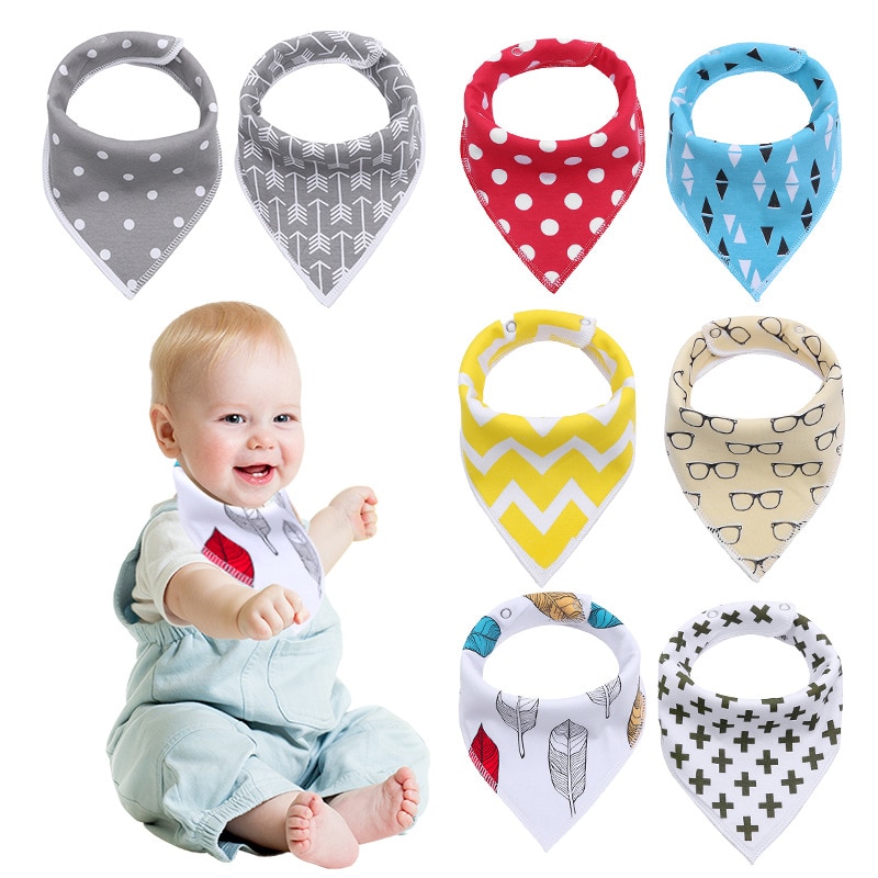 Baby Bandana Bibs Newborn Feeding Drool Bib 100%Organic Cotton Triangle Scarf Saliva Towel Unisex Baby Teething Bibs Accessories