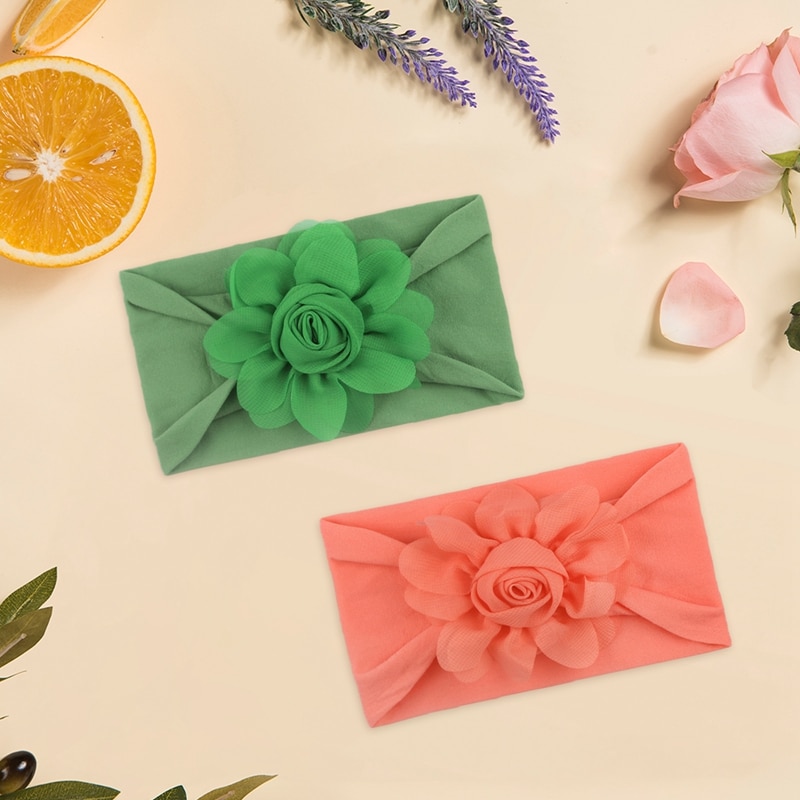 Elastic Printed Bohemia Flower Kids Headband Newborn Infant Knot Bows Flower Headwraps Baby Girls Headwear Gifts Photo Props