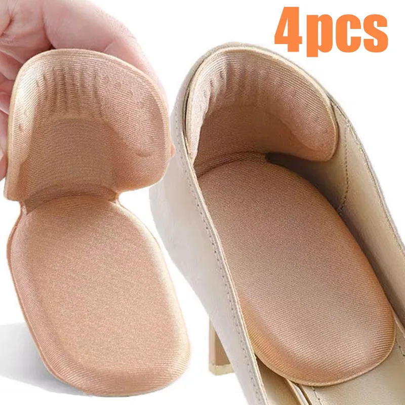 4Pcs Shoe Heel Insoles Foot Heel Pad Sports Shoes Adjustable Antiwear Feet Inserts Insoles Heel Protector Sticker Insole Brioche