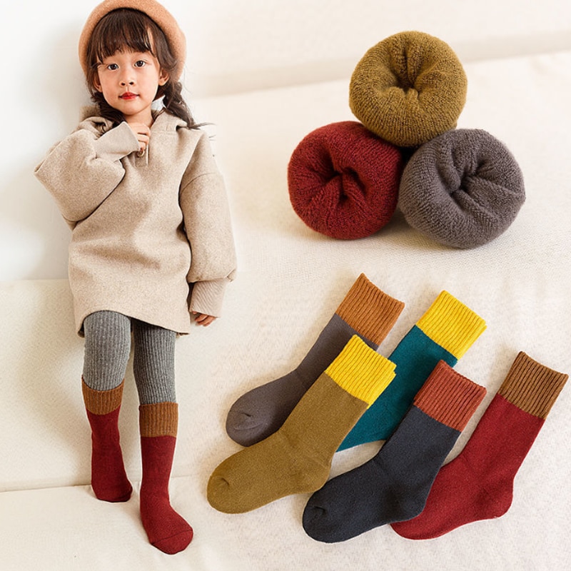 5Pair/lot new children's socks thick boys and girls' warm baby's socks