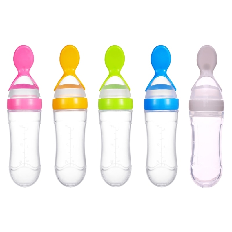 Baby Food Dispensing Spoon Kids Food Feeding Spoon Toddler Cutlery Dinnerware