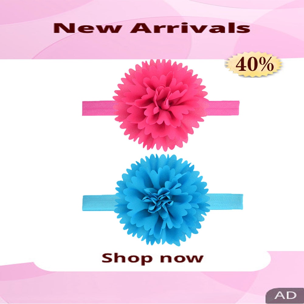 FBE CDG Children's Hair Accessories Snow Fabric Peony Flower Stretch Solid Color Hair Band Baby Hair Band Headdress