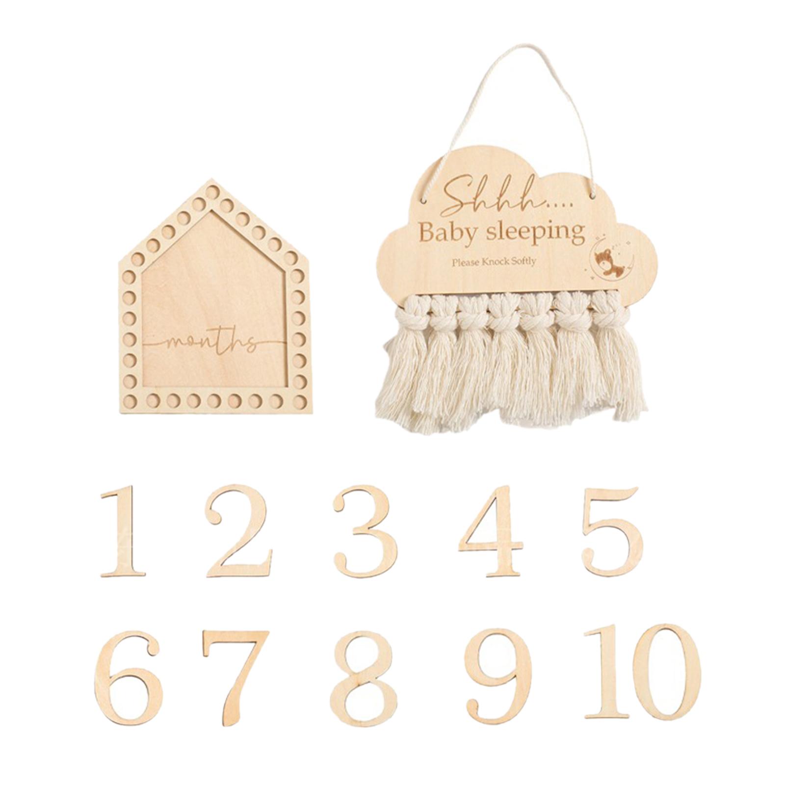 Wooden Baby Milestone Cards Newborn Photography Props sleep signs Card Keepsakes