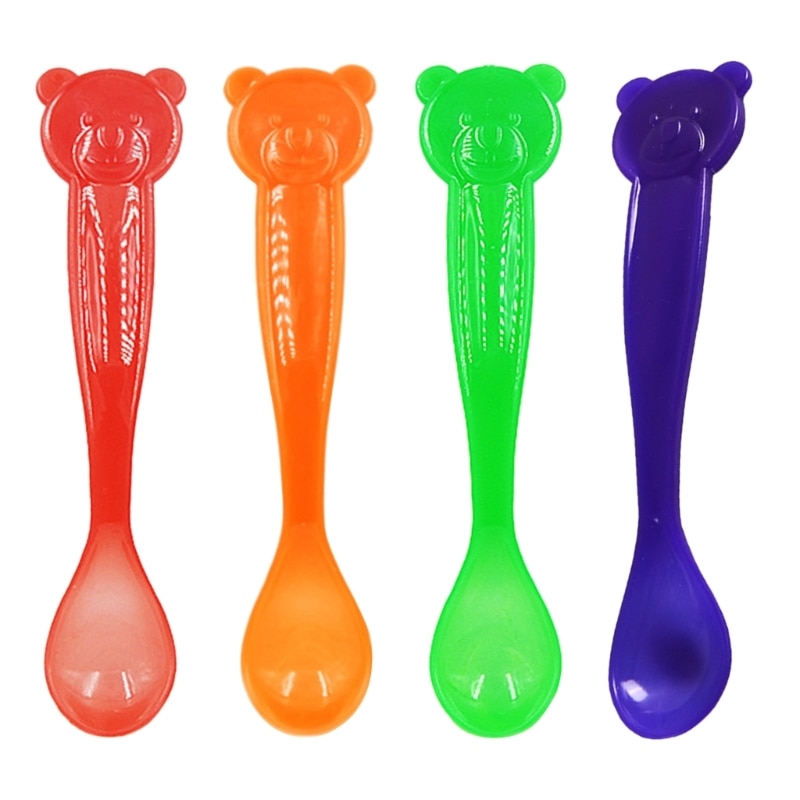 Baby Feeding Spoon Silicone Heat Sensing Food Feeder Spoon Hot Safety Spoons