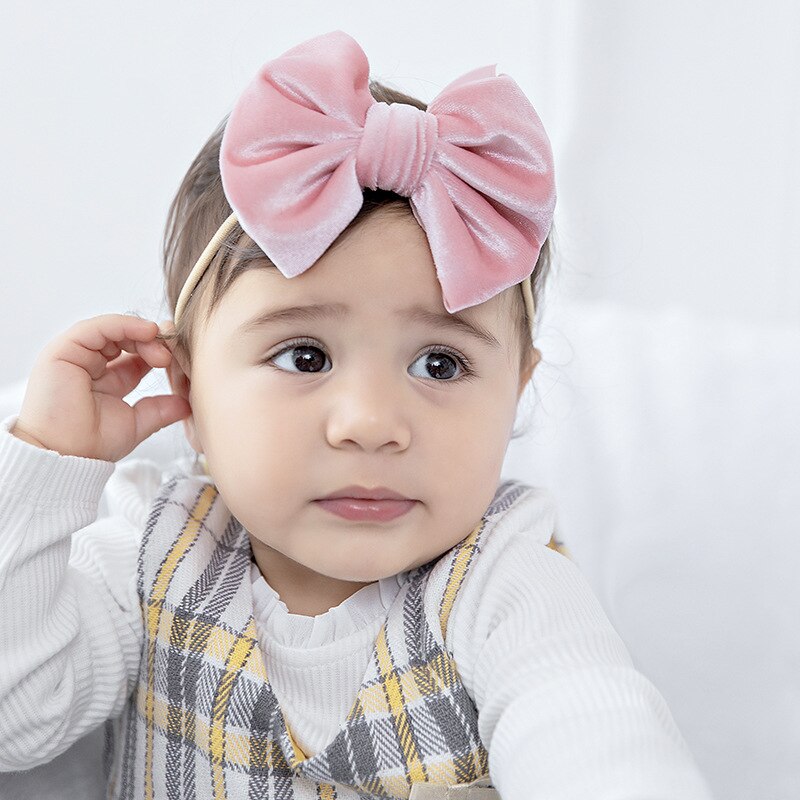 5inches Big Bow Baby Hair Circle Baby Super Soft Pile Head with No Trace Headwear Newborn Children's Headwear