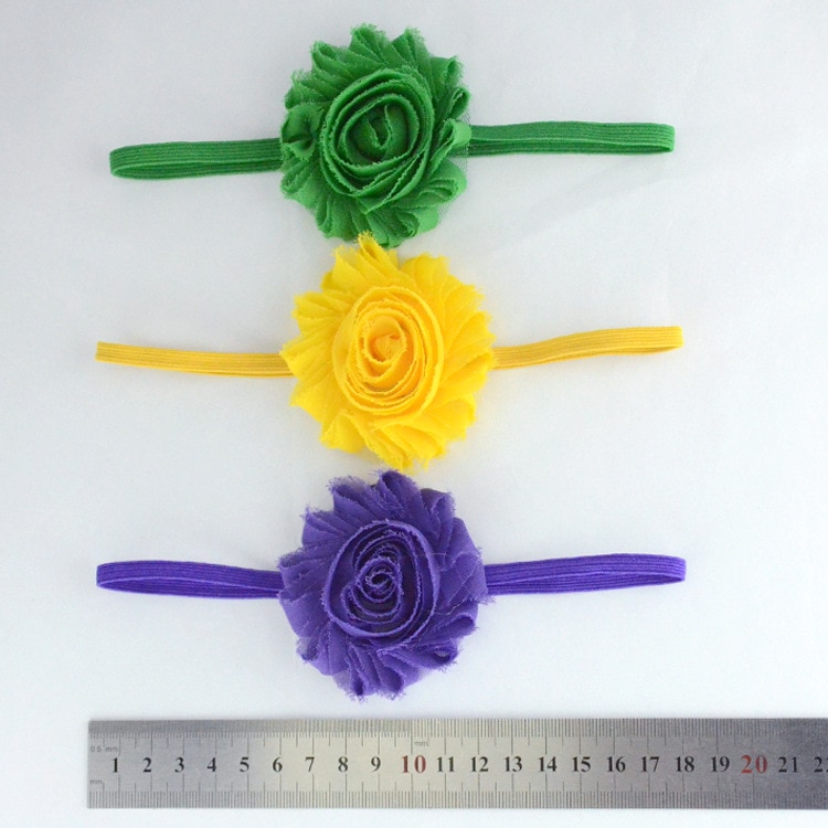 FBE CDG Shabby Chiffon Flower with Elasticated Thin Hairband Children's Baby Headband Hair Accessories 17 Colours