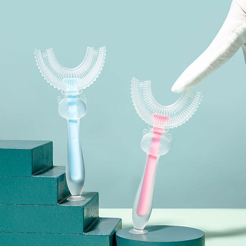 Children'S U-Shaped Silicone Toothbrush Baby Training Cleaning Cartoon Toothbrush Oral Care Convenient And Simple Toothbrus