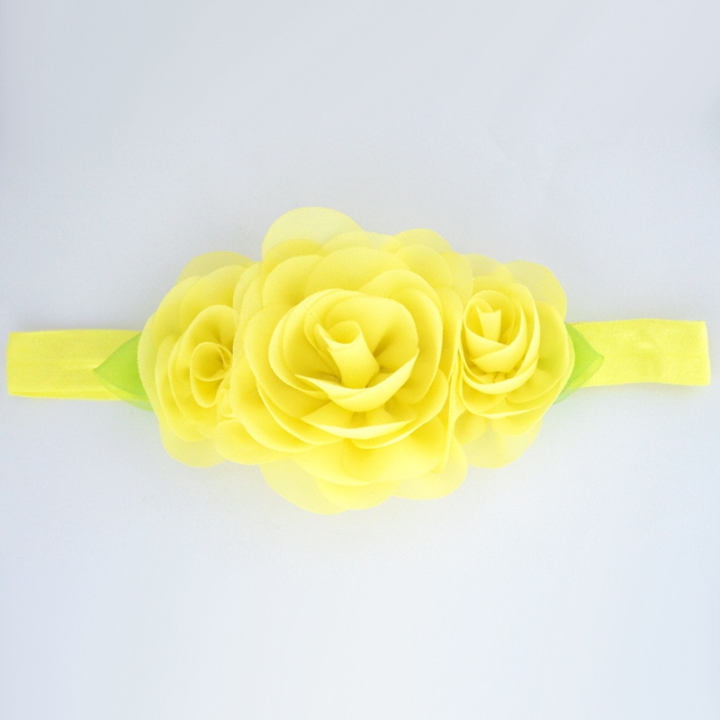 FBE CDG Children's Headdress Hair Accessories Three Chiffon Flowers Combination Stretch Baby Hairband