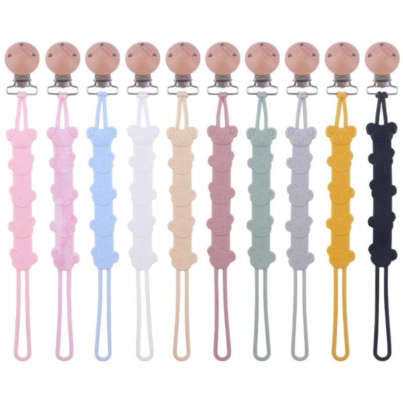 Baby Pacifier Clip Food Grade Teething Bead Clip Nipple Holder Pacifier Supplies