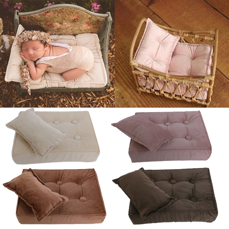 Baby Photography Props Background Mini Mattress & Pillow Photo Props Set Newborn Photostudio Backdrop Photo Posing Props