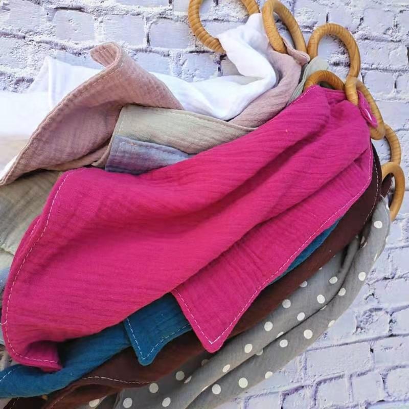 1pc Baby Bibs Soothe Appease Towel With Wooden Teether Newborn Snap Button Soft for TRIANGLE Towel Burp Cloths