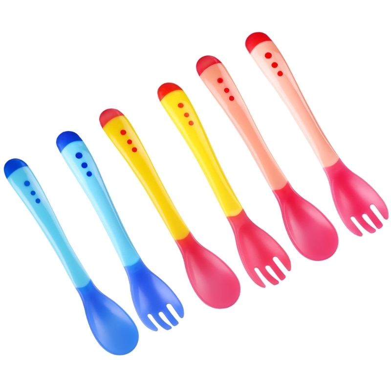 Tableware Infant Temperature Sensing Spoon Fork Set Baby Tableware for Toddler