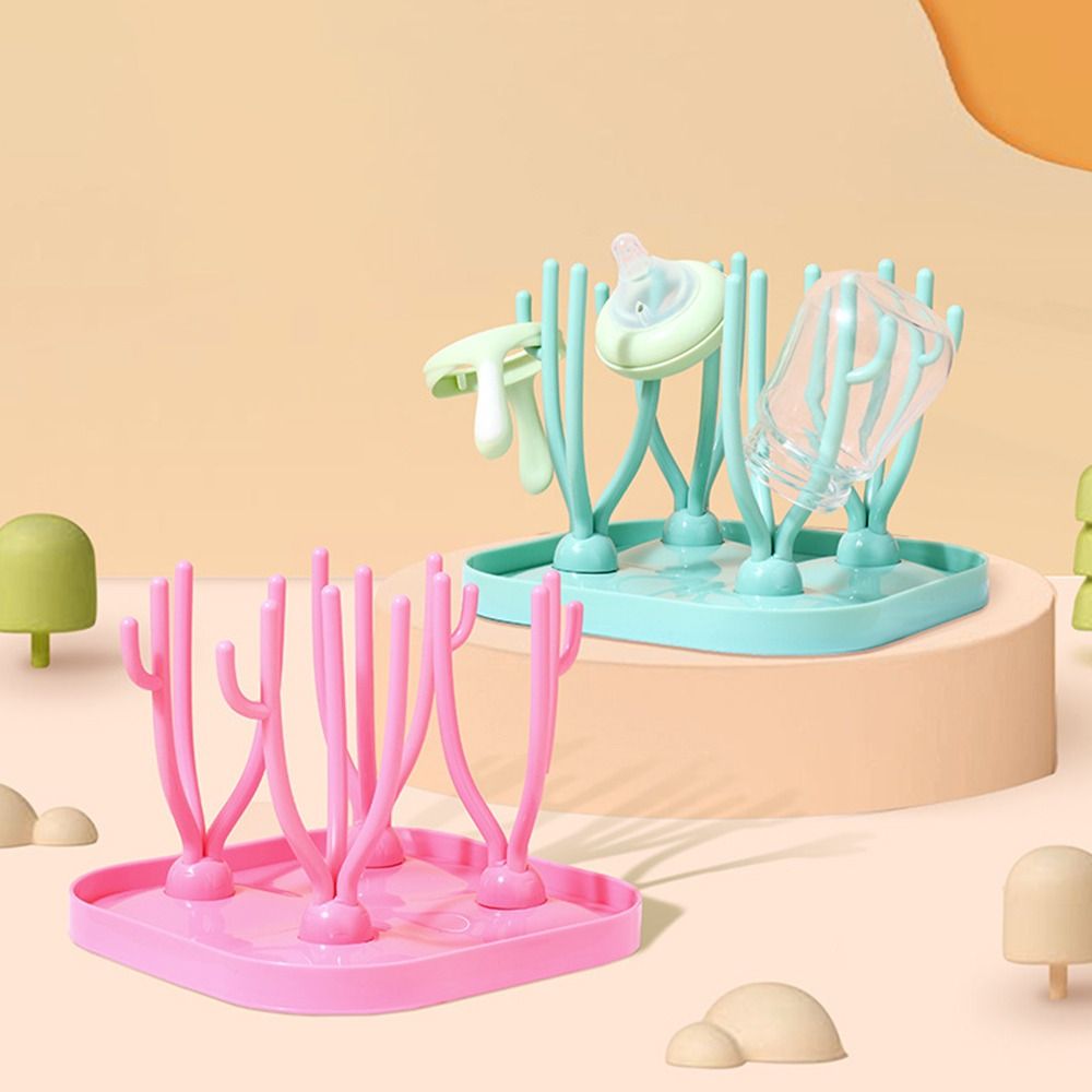 Double Sided Cup Holder Pacifier Feeding Nipple Shelf Baby Bottle Drying Rack Tree Dryer Drainer Milk Bottles