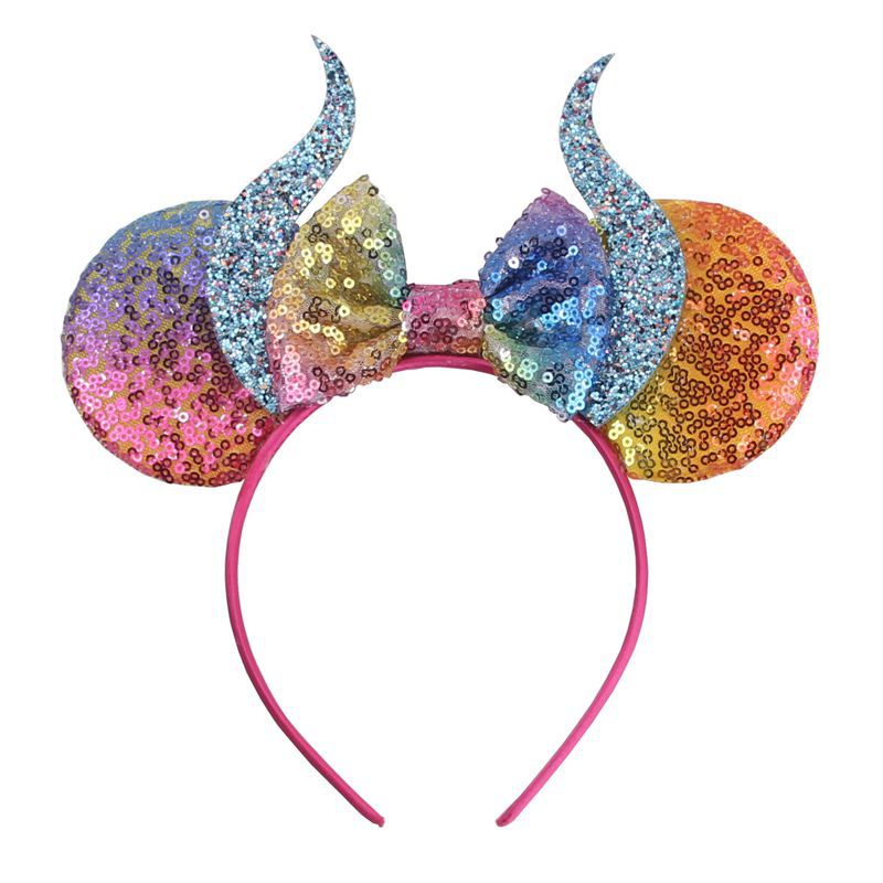 Girl Headband Halloween Mouse Ears Headband For Girls Sequins Bow Hairband Kids/Adult Festival Party DIY Hair Accessories