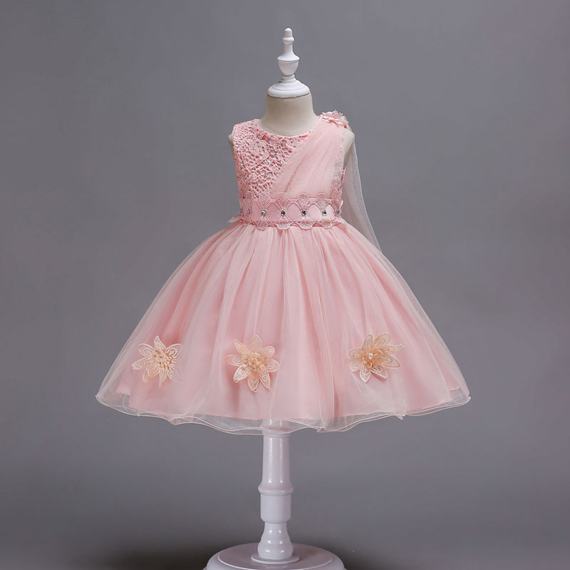 Fashion Flower Girl Dresses Summer Party Dress for Kids Girl Lace Sleeveless Children Clothing Girls Dresses 3-9 Years