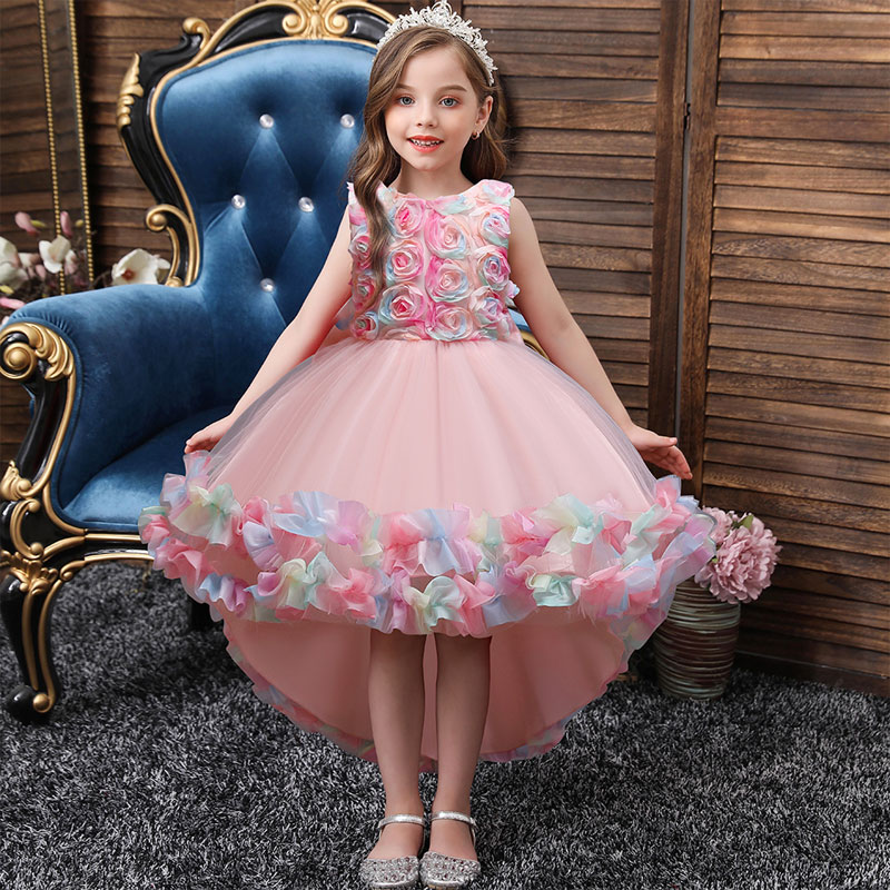 Summer Kids Girls Party Dresses Fashion Children Flower Girl Dresses Lace Sleeveless Party Dress for Kids Girl 3-10 Years