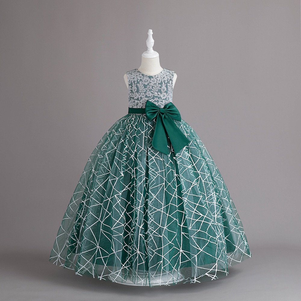 4-12 year old children's gauze sequins Christmas prom dress Western fashion princess dress New elegant celebrity party dres