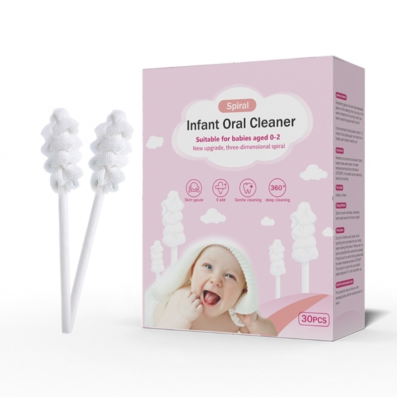 30 Pcs Baby Tongue Cleaner Disposable Oral Cleaning Stick ewborn Toothbrush