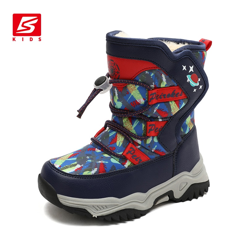 Baasploa Children Winter Snow Boots Boys Girls Plush Shoes Child Cotton Shoes Sneakers Waterproof Anti-slip Kids High Boots