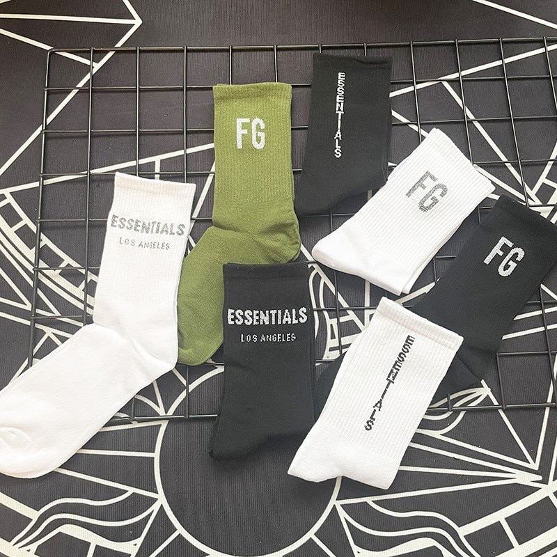 Quality men's and women's socks long socks FG rich European and American street letter sports socks FOG socks for men 