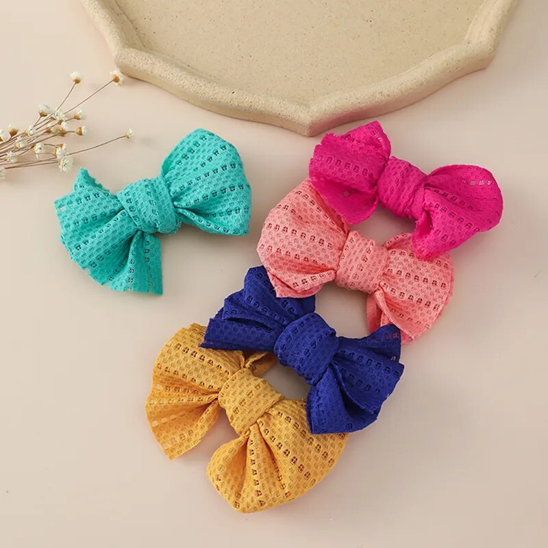 Princess Baby Girl Hairpins Bow Hair Clip Mesh Barette Children Candy Color Pin For Kids Hairclips Summer Accessories Hairgrips