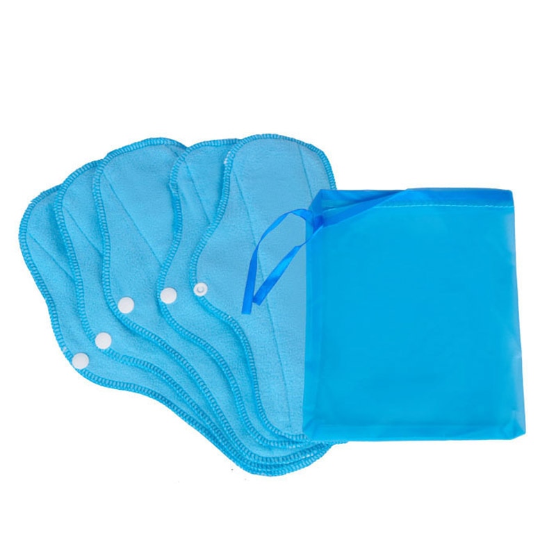 6Pcs Reusable Sanitary Pads Set for Women Moderate Flow Leak Proof Cloth Pad Highly Absorbent Menstrual Hygiene Panty Liner