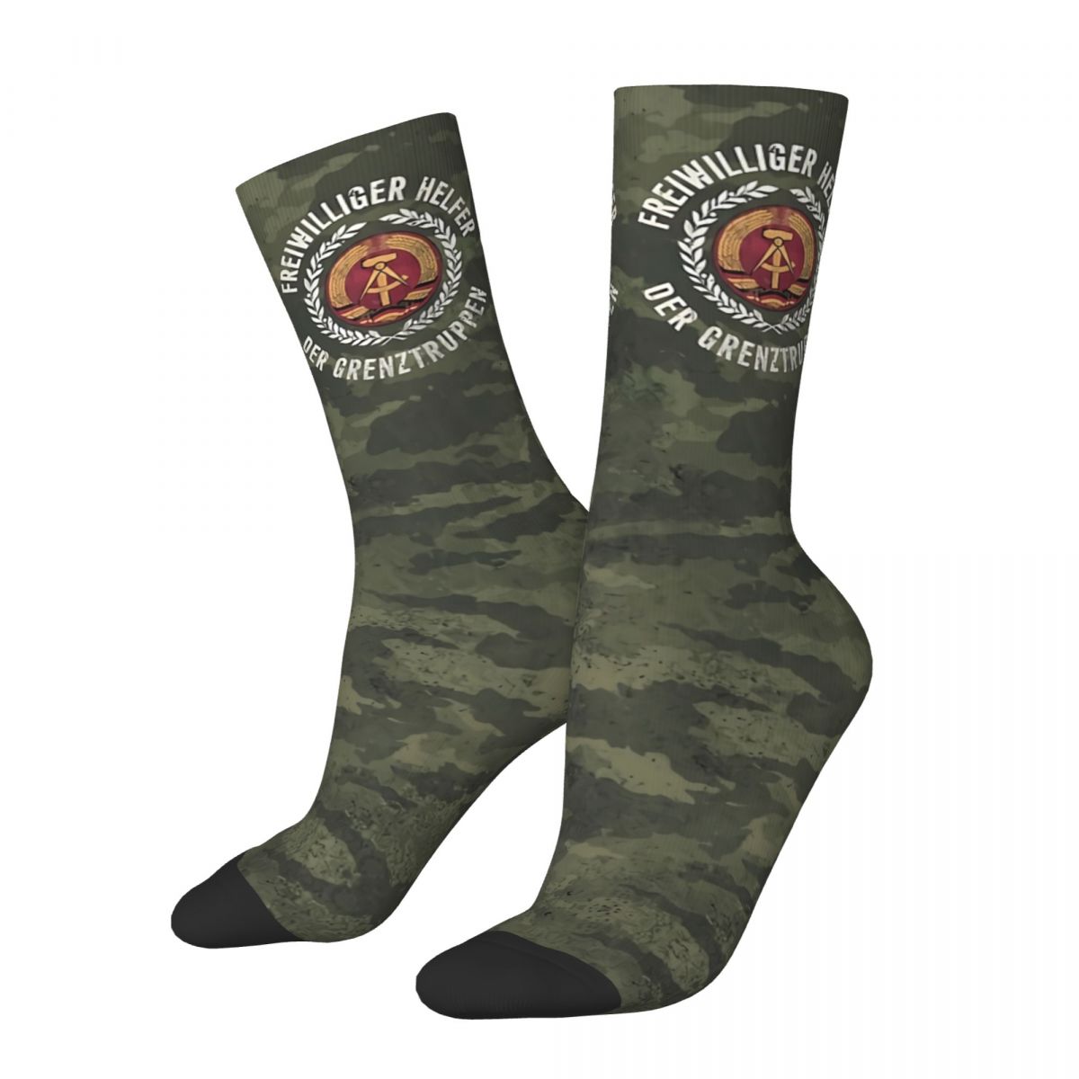 DDR Border Troop Volunteer Kawaii Socks Sports Femme Stockings Print Pattern Calf Sock