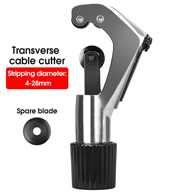 Fiber Optical Cable Stripper Transverse Cutter Pipe Tube Cutter Tools Cable Wire Stripper Cable Slitter Applicable Range 4-28mm