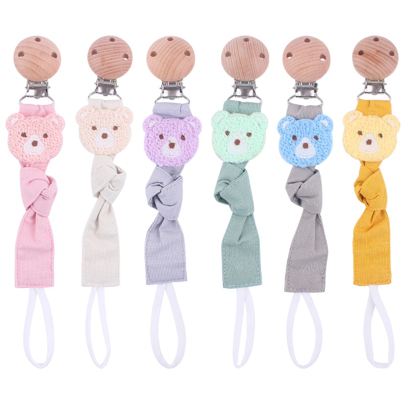 Cotton Cartoon Doll Baby Pacifier Clip Newborn Teething Soother Chew Dummy Clips Anti-drop Cloth Pacifier Chain Nipple Holder