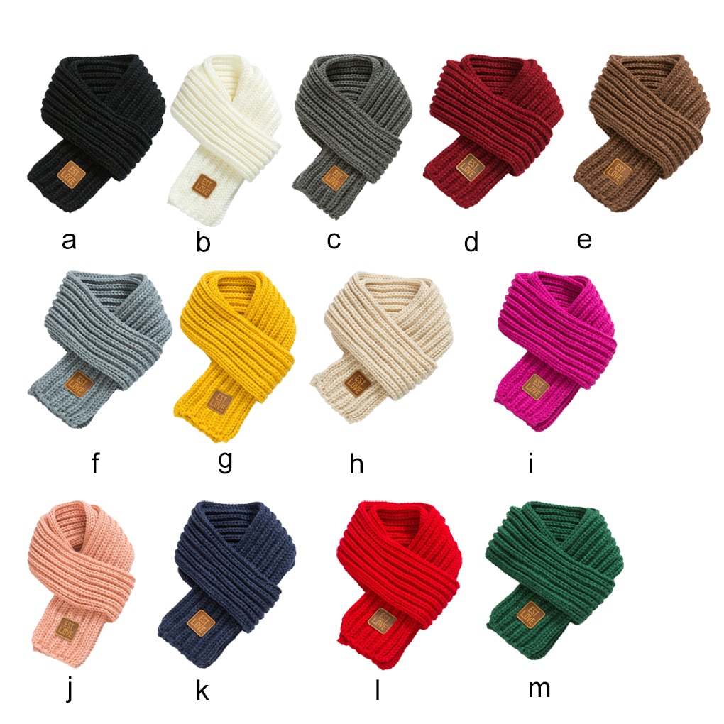 Solid Baby Scarf Winter Straight Newborn Scarves Good Elasticity Muffler Classic Style Infant Neckerchief Christmas