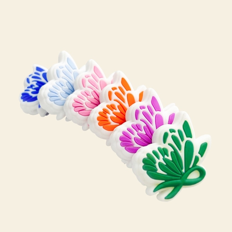 Small Baby Teething Toy Bow Tie Beads Food Grade Silicone Teethers for Babies