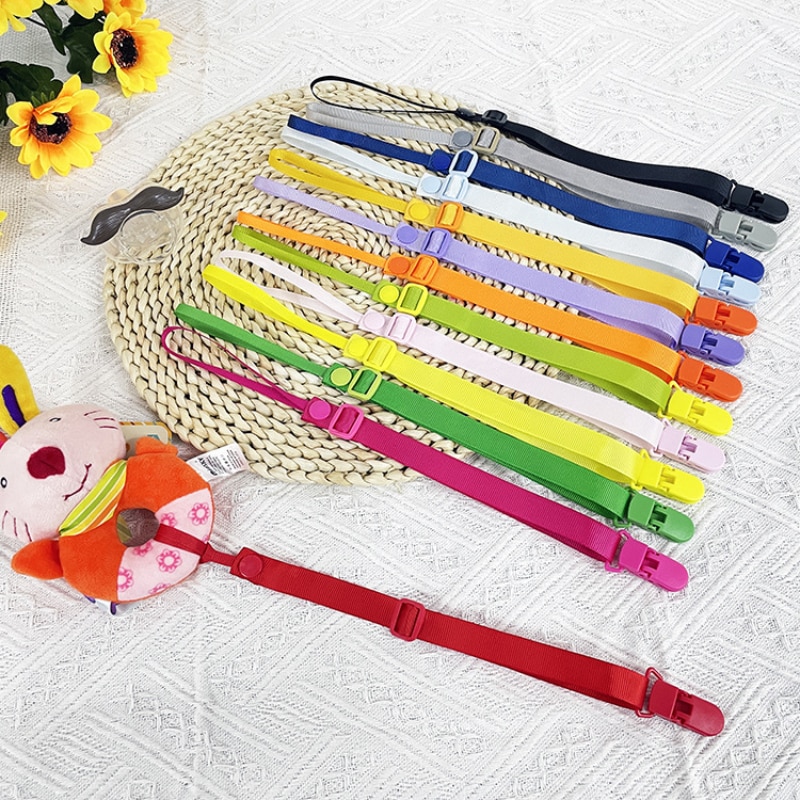 13 Color Baby Pacifier Clips Teethers Dummy Nipples Holder Clip Chains Adjustable Rope Babies Soothe Teething Toys Accessories