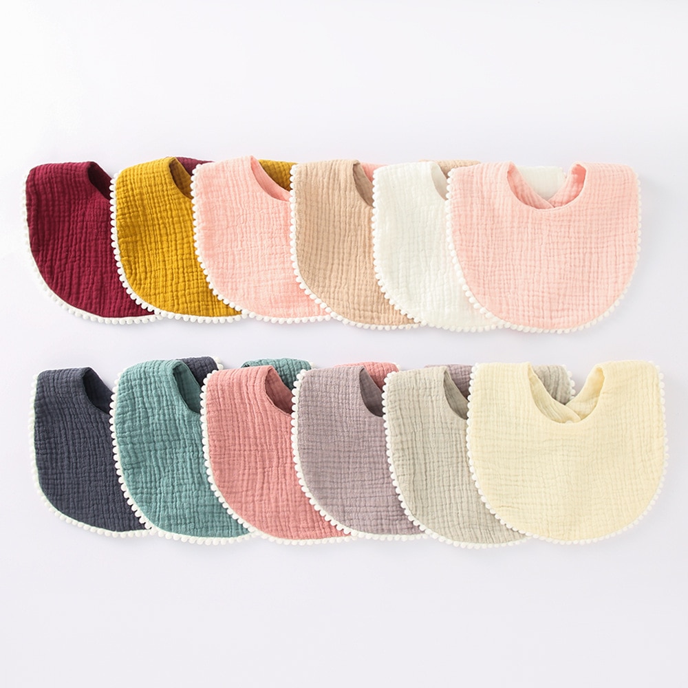 Thickening Cotton Baby Bibs Absorbent Baby Newborn Lace Bib Newborn Accessories Burp Cloths Scarf Stuff for Boys Girls
