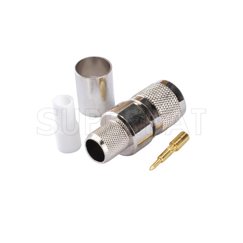 Superbat 2pcs TNC Male Straight RF Coaxial Connector Crimp for KSR400 RG8 RG213 RG214 Cable
