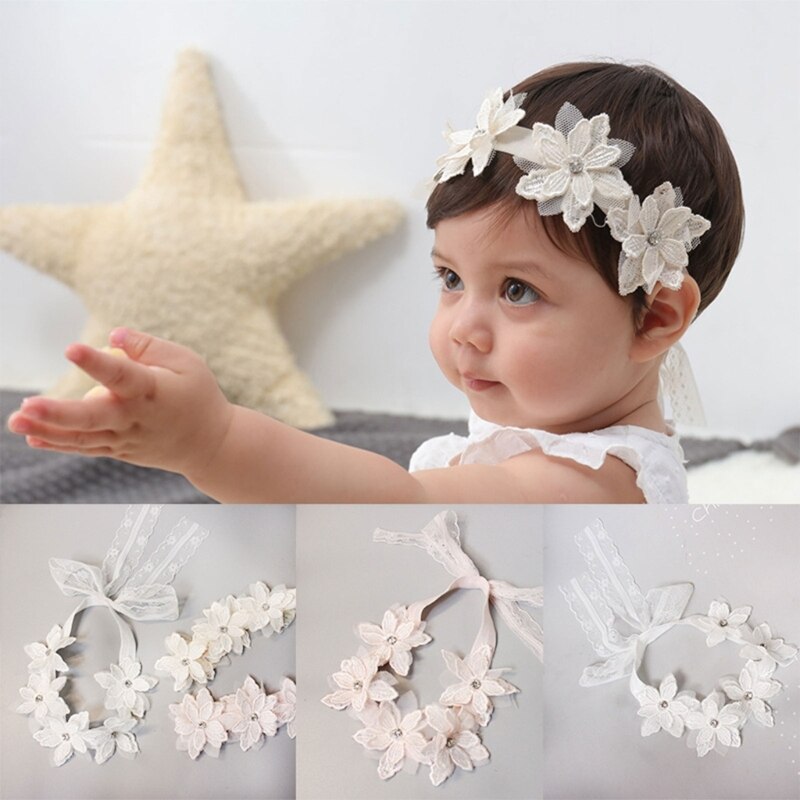 Baby Girls Taking Photo Accessories Baby Thin-side Headband Toddler Bowknot Shape Hairband Solid Color Photo Props