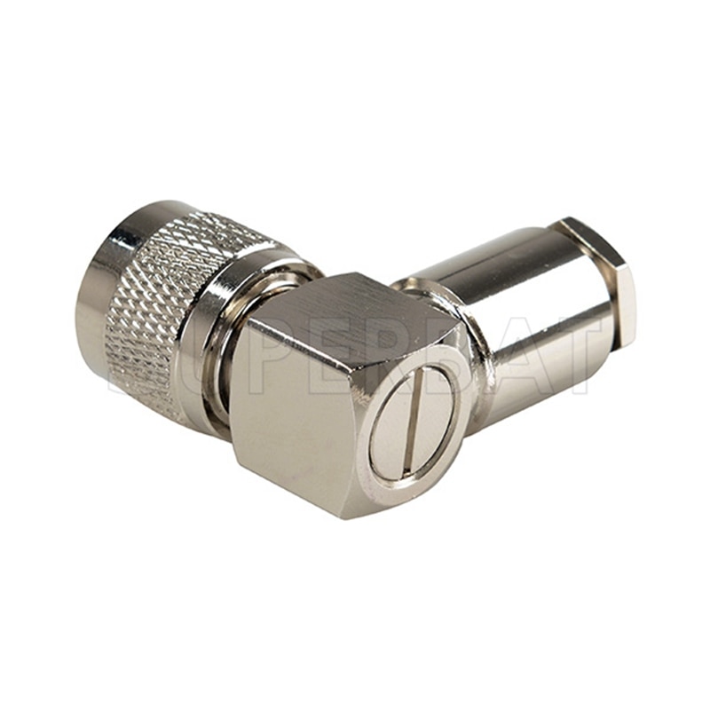 Superbat 10pcs UHF Clamp Male Right Angle Connector for 50-5 Cable