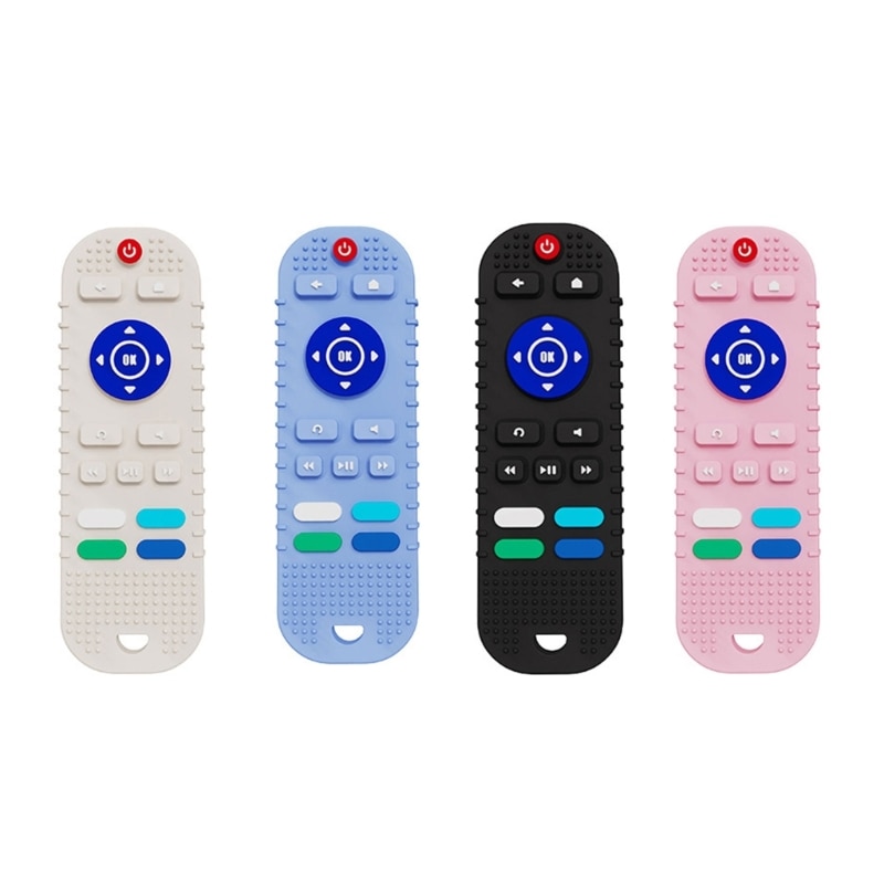 Silicone Baby Teething Toy Soft Chew Toy with TV Remote Control Shape Teether Early Educational Sensory Toy for Babies Dropship