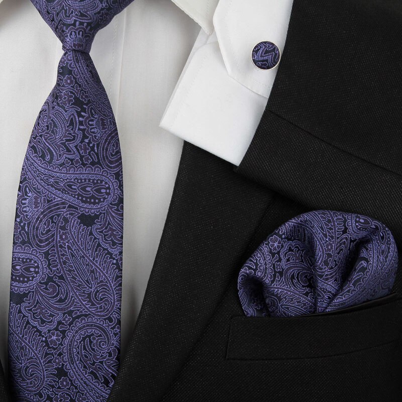 Classic Mens Ties Jacquard Woven Necktie Business Wedding Party Ties Set