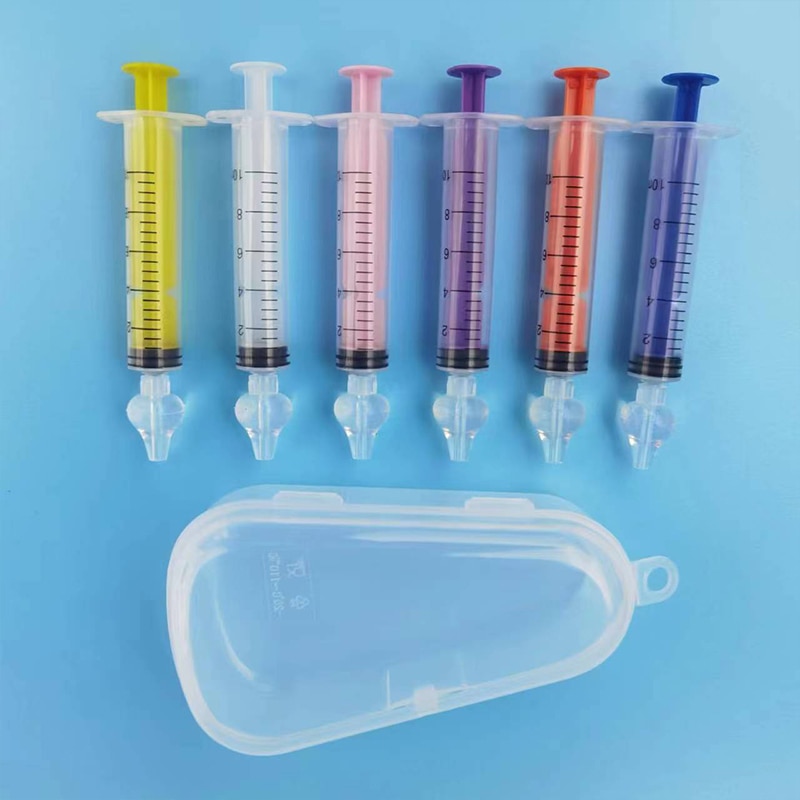 6Pcs Baby Nose Cleaner Rhinitis Nasal Washer Needle Tube Kids Nasal Aspirator Cleaner Syringe Nose Washing With Box for Children